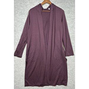 Pure Jill Luxe Tencel Hooded Long Cardigan With Pockets S‎